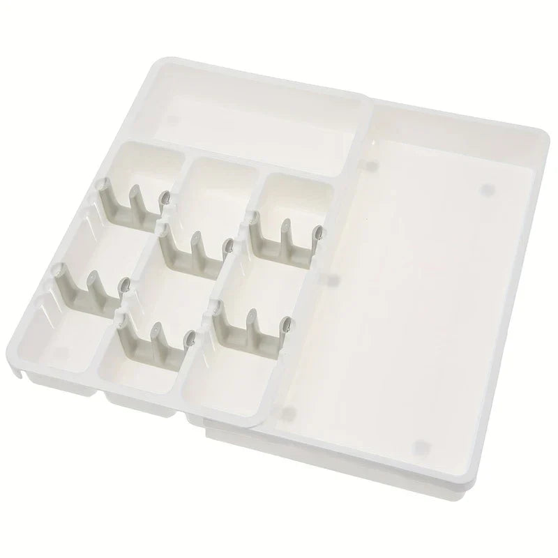 Expandable Bamboo Cutlery Drawer Organizer Tray