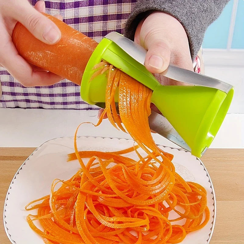 Handheld Spiral Vegetable Slicer Funnel Grater