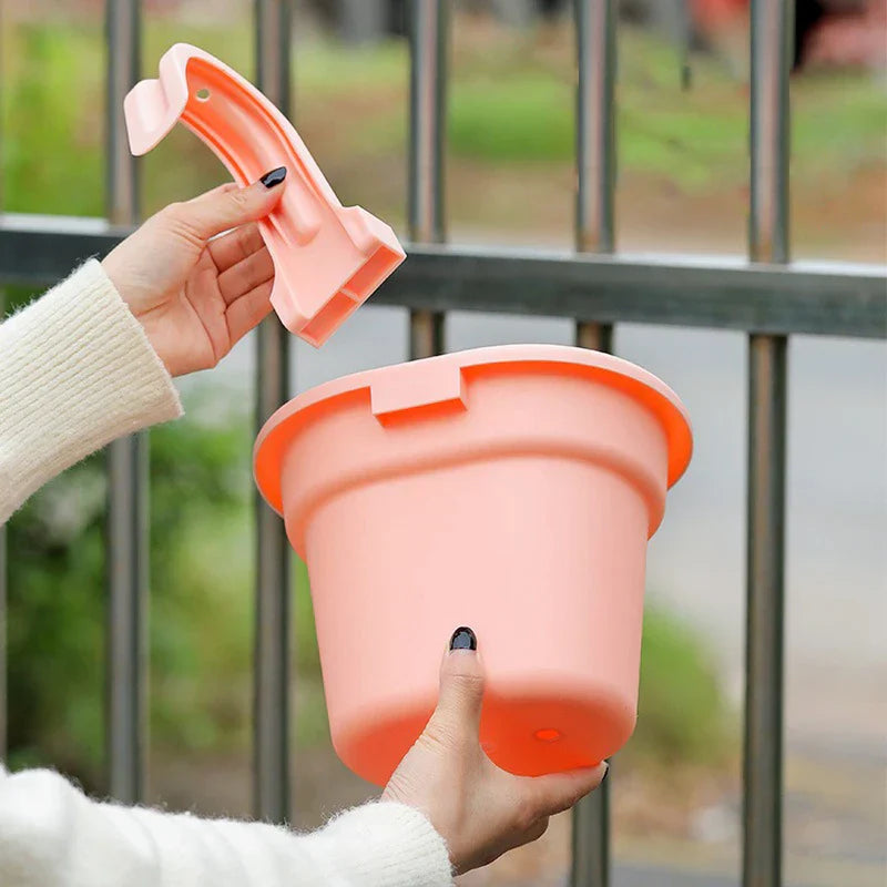 Hanging Flower Pot Basket Planter Hook Railing