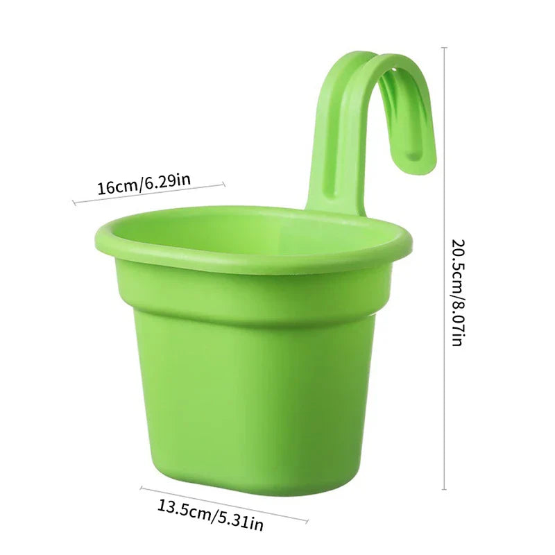 Hanging Flower Pot Basket Planter Hook Railing