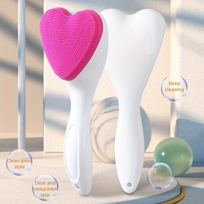 Heart Shaped Manual Facial Cleansing Scrub Brush