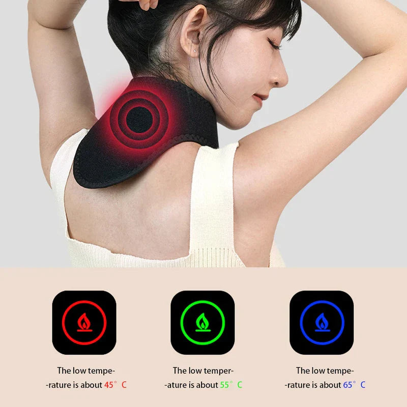 Heated Neck Brace Wrap Support Pad