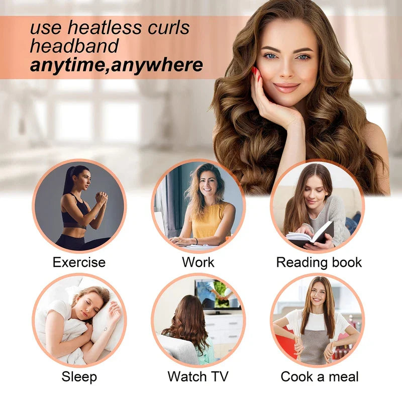 Heatless Hair Curling Rod Headband Sleep Styler