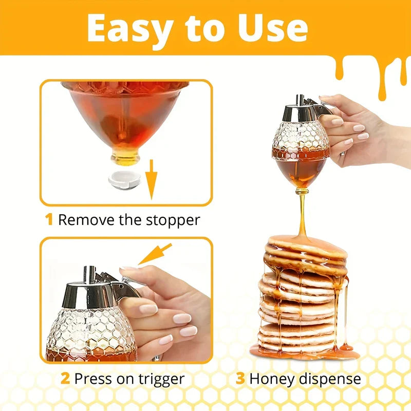 Honey Jar Dispenser with Dipper Stick