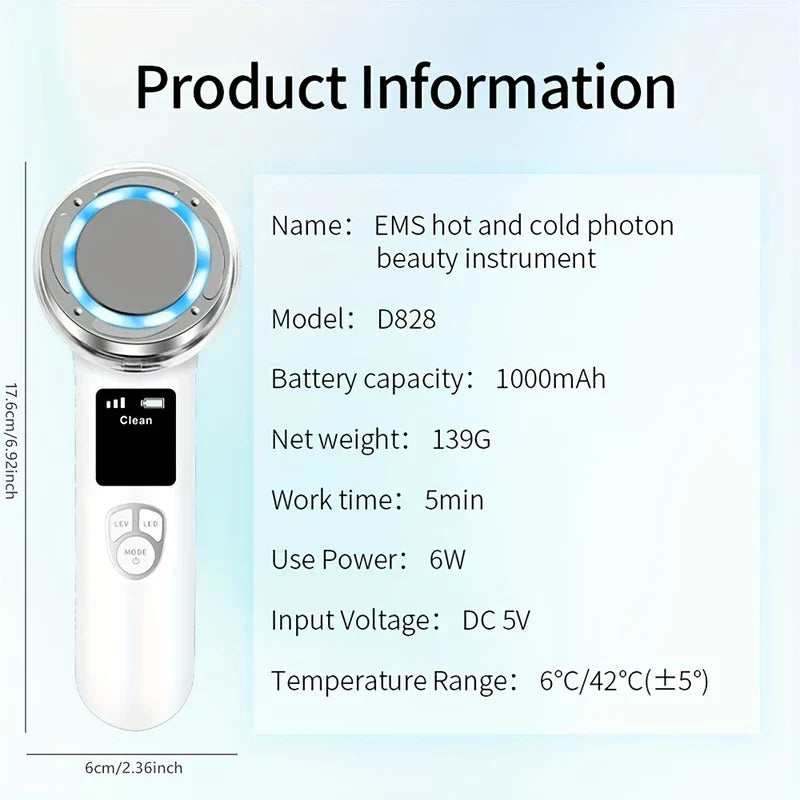 Hot Cold Photon Microcurrent Facial Massager Wand