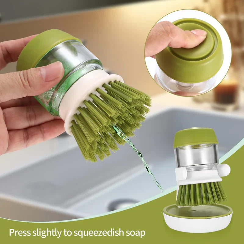 Hydraulic Soap Dispensing Pot Scrubber Brush