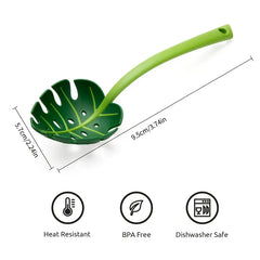 Leaf Shaped Slotted Strainer Spoon