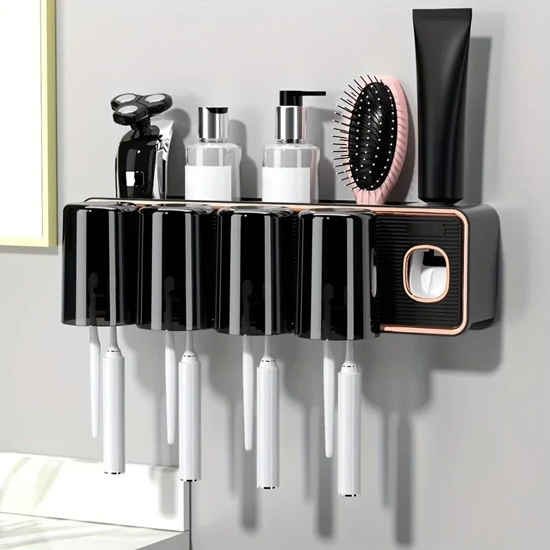 Magnetic Toothbrush Holder Set With Cups