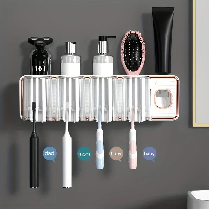 Magnetic Toothbrush Holder Set With Cups