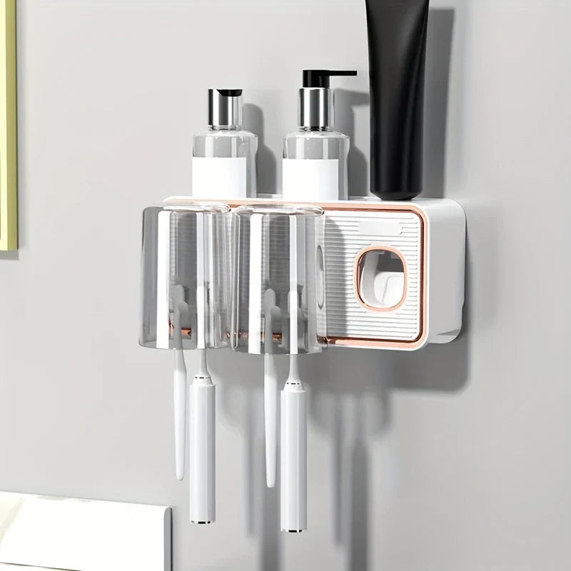 Magnetic Toothbrush Holder Set With Cups