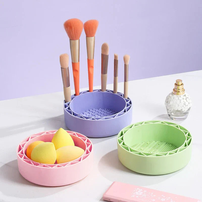 Makeup Brush Cleaning Scrubber Bowl Mat