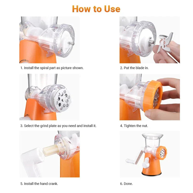 Manual Meat Grinder Sausage Stuffer Machine Mincer