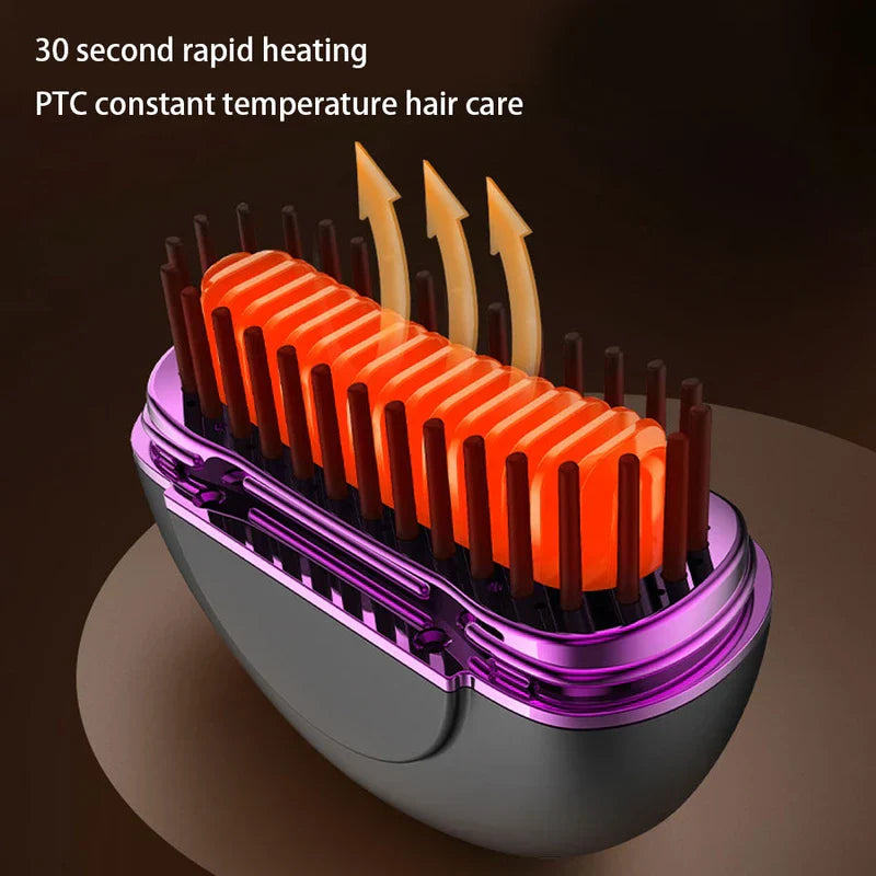 Mini Portable Hair Straightener Brush Comb