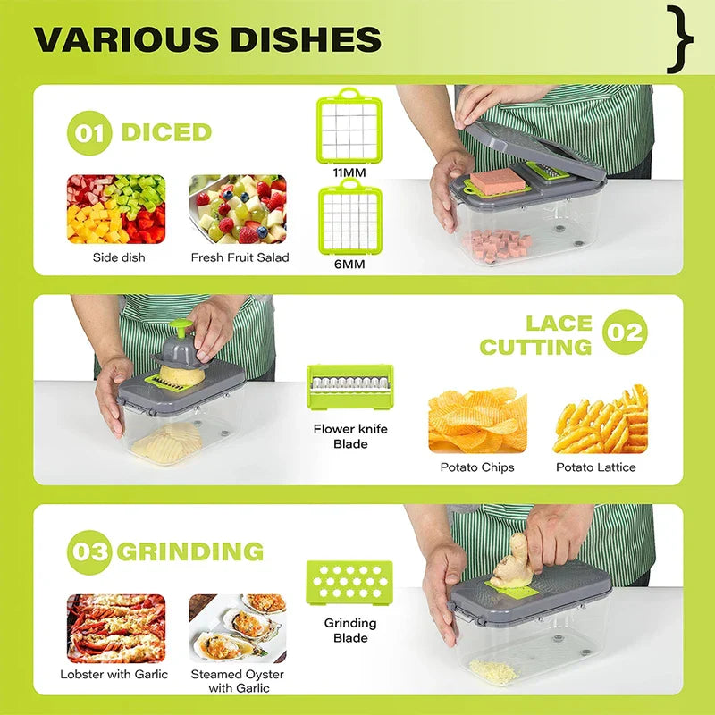 Multi-Piece Vegetable Slicer Chopper Set