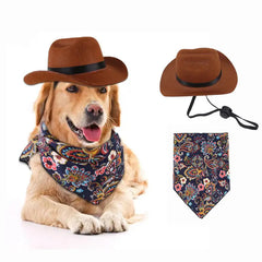 Cat & Dog Pet Western Cowboy Hat Vintage Triangle Scarf New HomeGoods