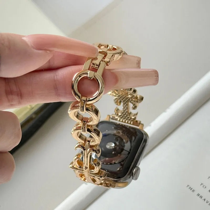 "Rebel's Heart" Gothic Cross Leather Band for Apple Watch New Home Goods