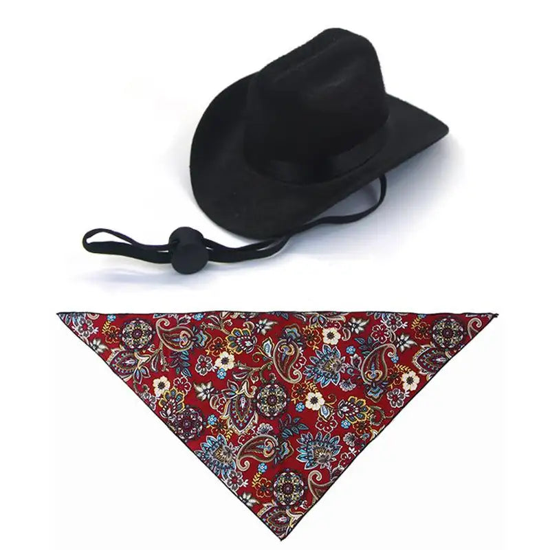 Cat & Dog Pet Western Cowboy Hat Vintage Triangle Scarf New HomeGoods