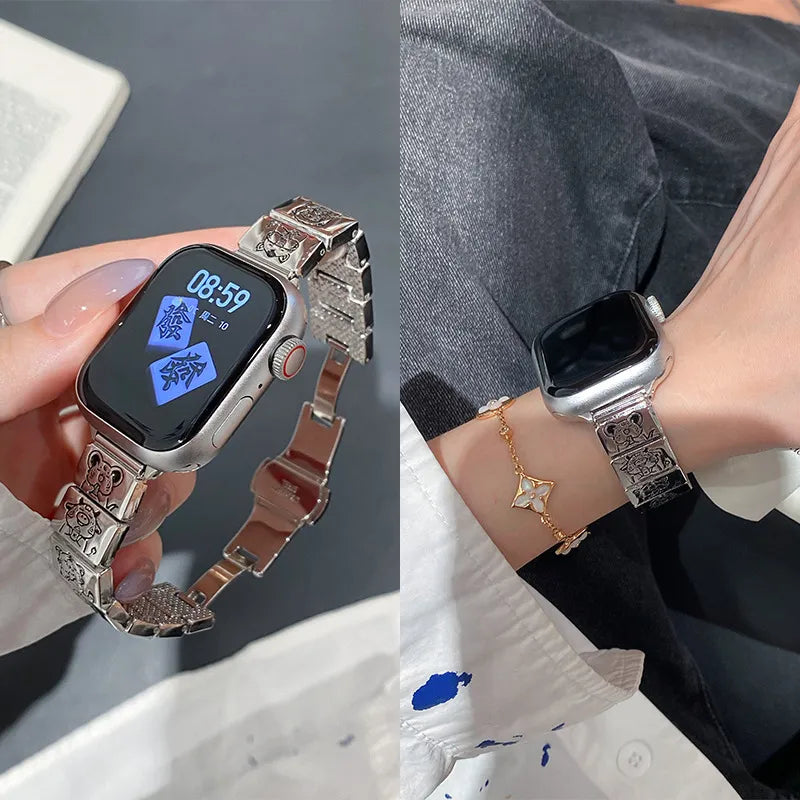 Zodiac Band: Engraved Chinese Zodiac Strap for Apple Watch New Home Goods