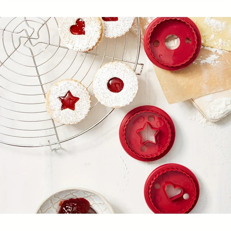 Plastic Cookie Cutter Stamp Set (3 Piece)