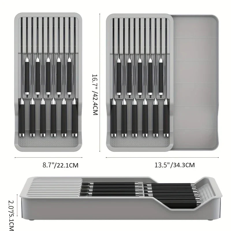 Pull-Out Kitchen Knife Block Organizer