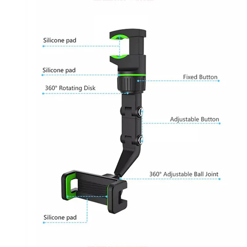 Rearview Mirror Phone Holder Mount