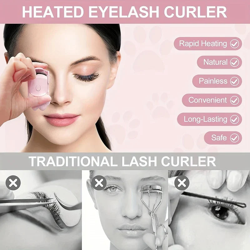 Rechargeable Heated Eyelash Curler Tool
