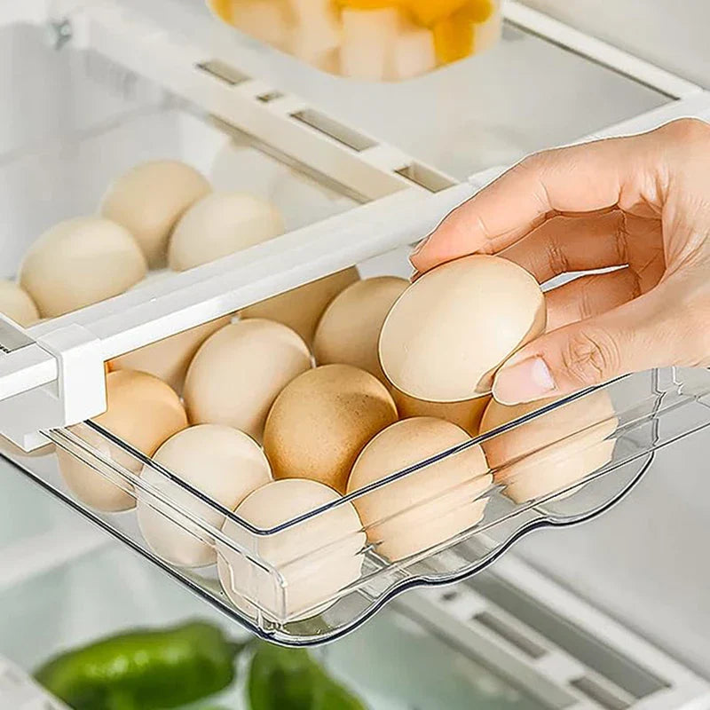 Refrigerator Pull-Out Egg Drawer Holder Organizer