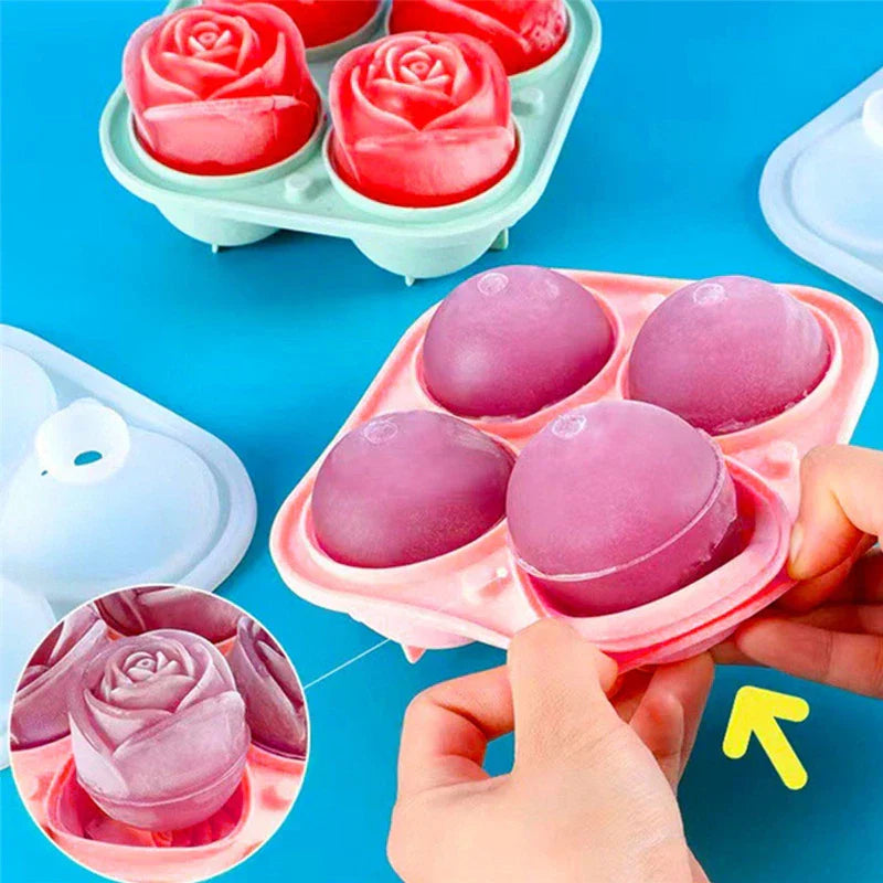 Rose Shaped Silicone Ice Cube Mold