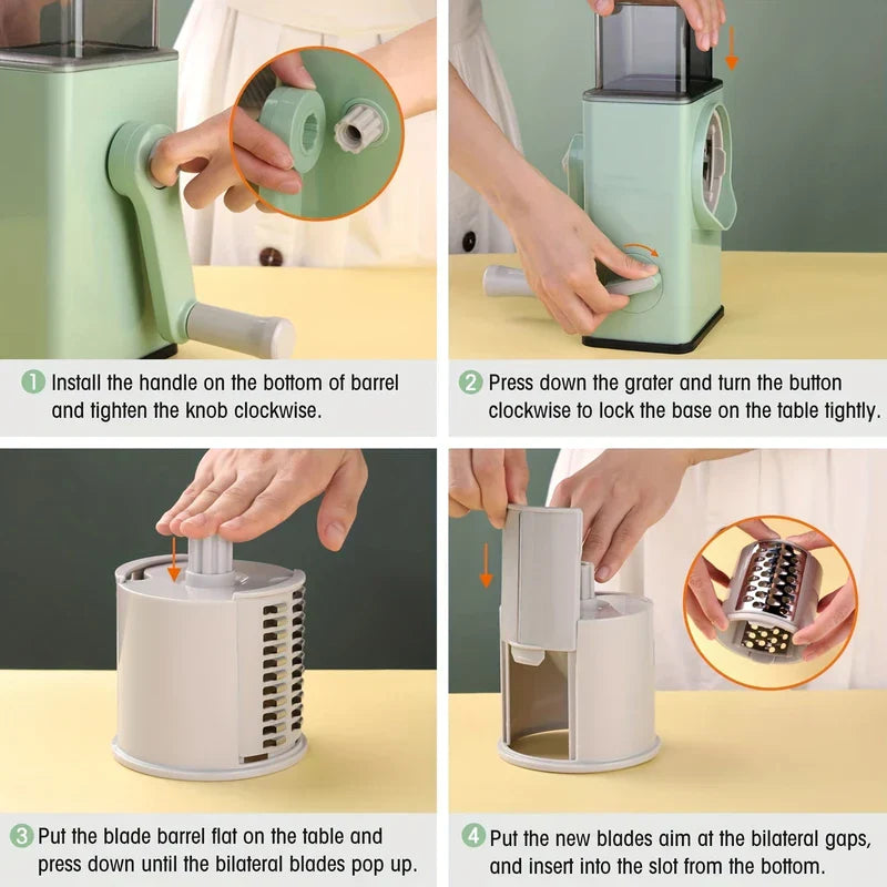 Rotary Drum Grater Slicer Shredder