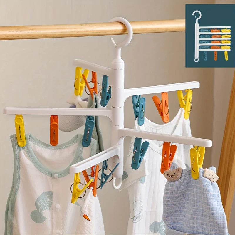 Rotating Foldable Clothes Drying Rack Hanger