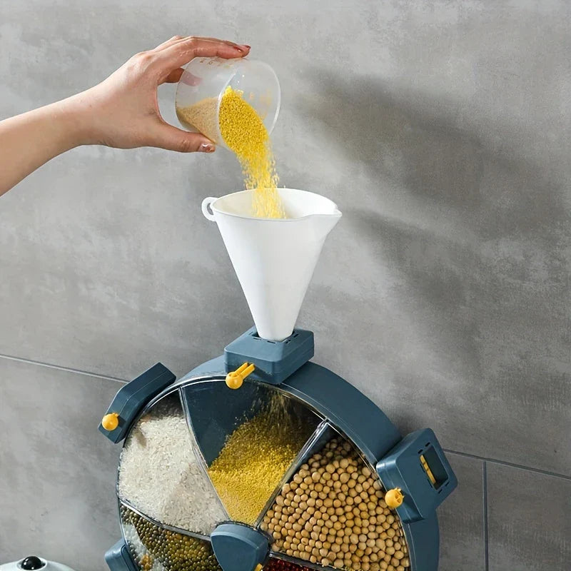 Rotating Grain Rice Dispenser Storage Container