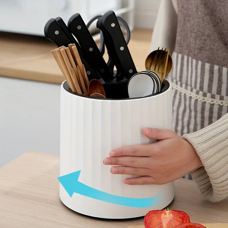 Rotating Kitchen Utensil Holder Knife Block Caddy
