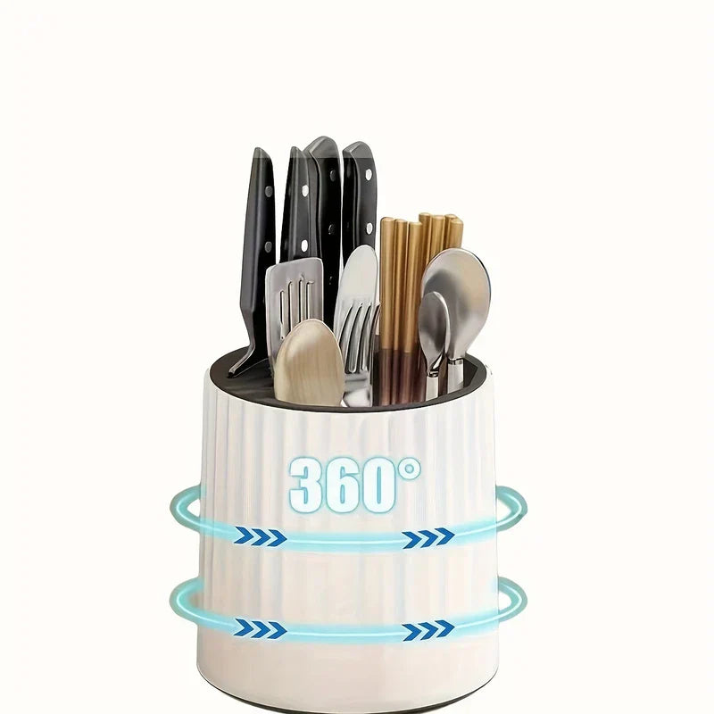 Rotating Kitchen Utensil Holder Knife Block Caddy