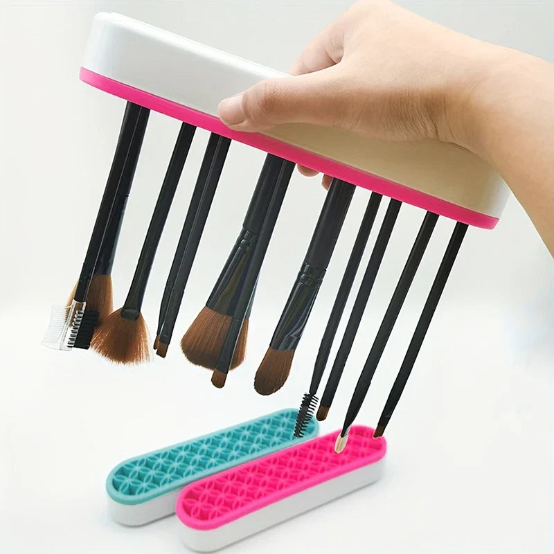 Rotating Makeup Brush Holder Organizer Drying Rack