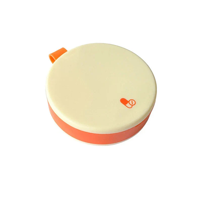 Round Travel Pill Organizer Box Case