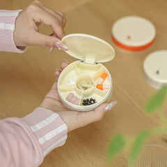 Round Travel Pill Organizer Box Case
