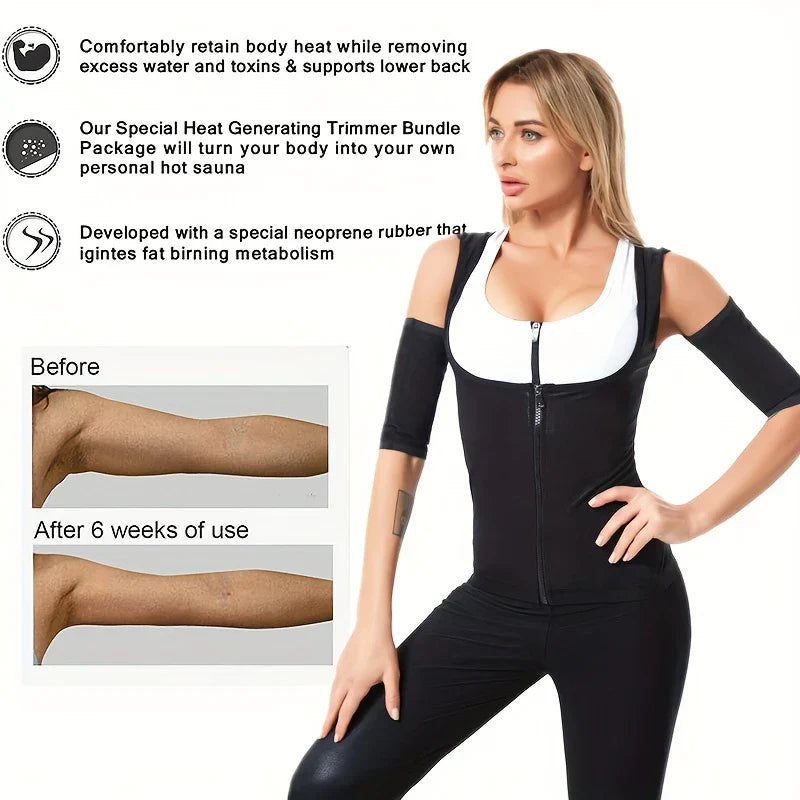 Sauna Arm Shaper Sleeves Trimmers (M-L, 2pcs)