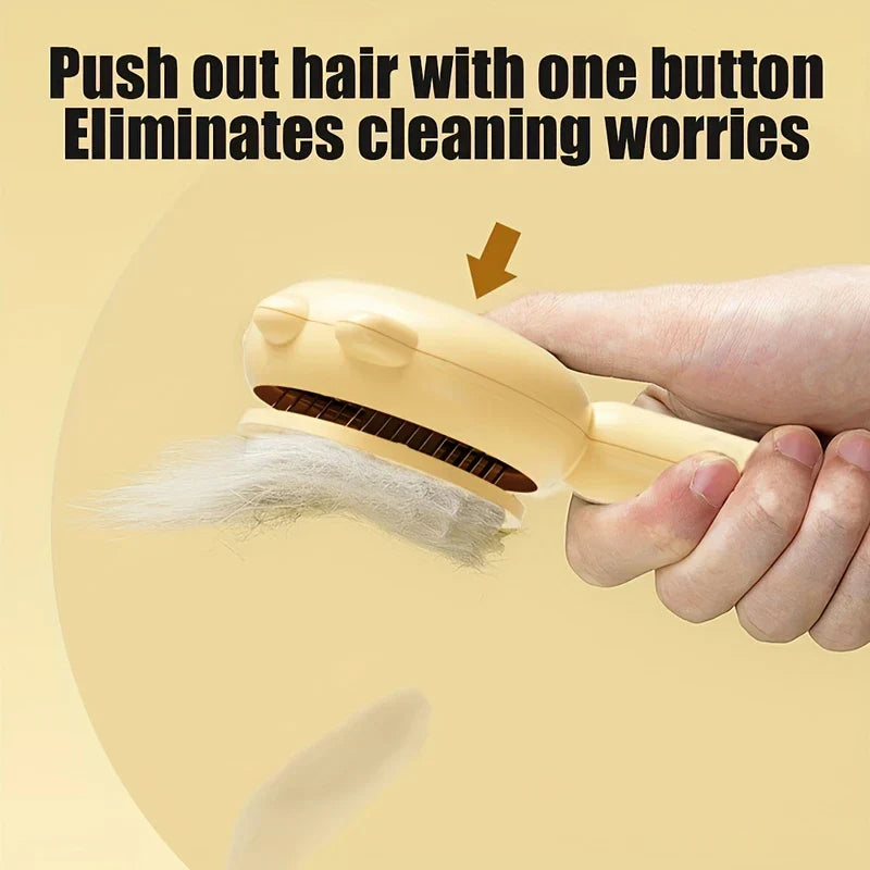 Self-Cleaning Pet Slicker Brush For Shedding