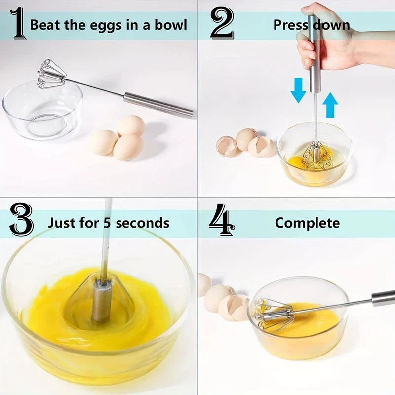 Semi-Automatic Hand Push Rotary Whisk Mixer
