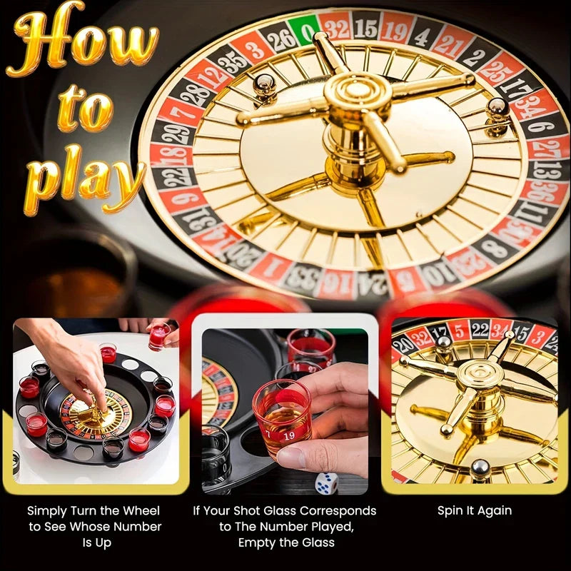 Shot Glass Roulette Drinking Game Set
