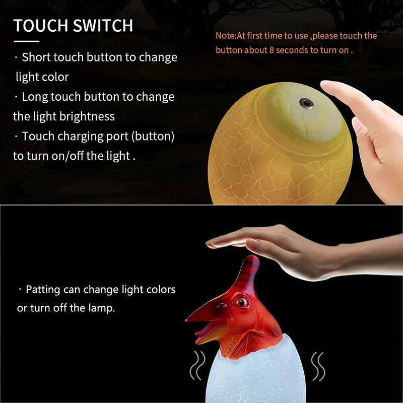 Silicone Dinosaur LED Night Light