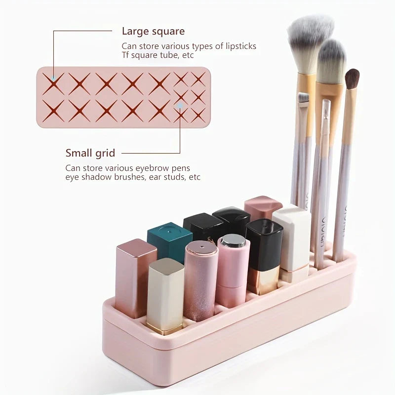 Silicone Lipstick Holder Makeup Organizer Tray