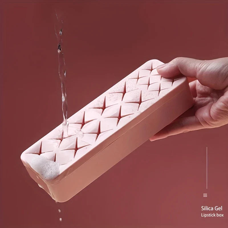 Silicone Lipstick Holder Makeup Organizer Tray