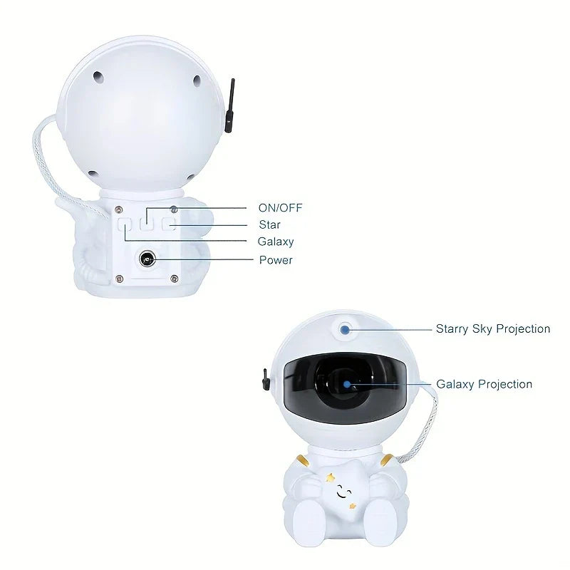 Sitting Astronaut Galaxy Star Projector Lamp