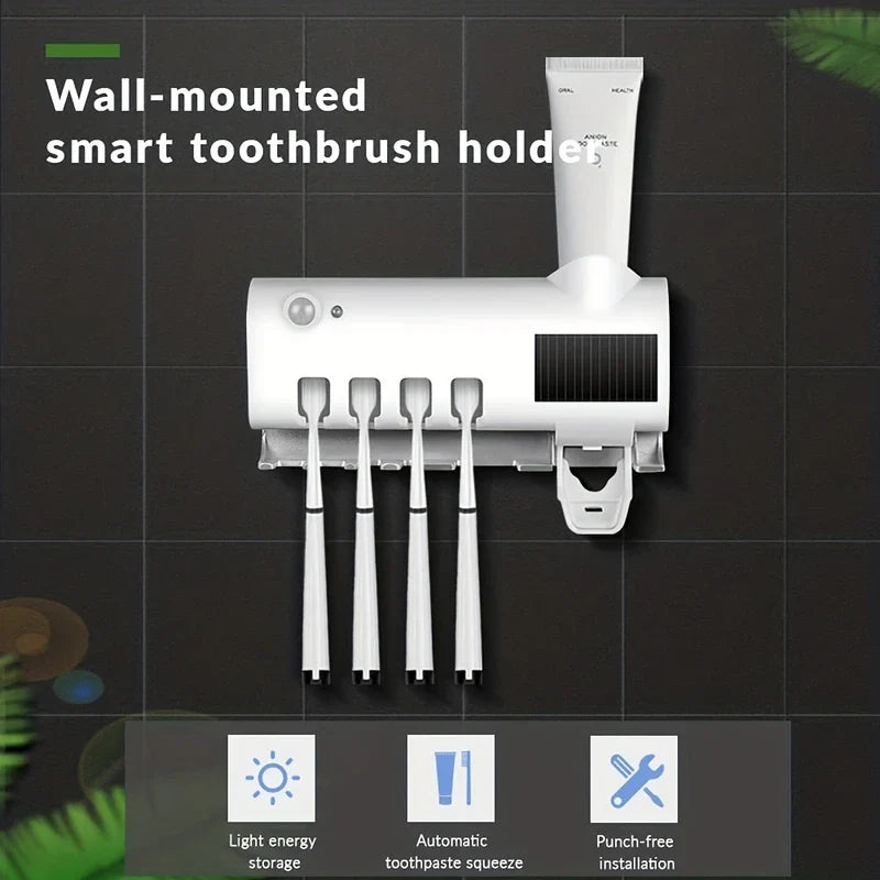 Smart UV Toothbrush Holder Sanitizer Wall Mount
