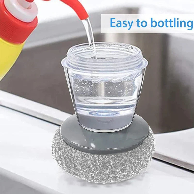 Soap Dispensing Pot Scrubber Dish Brush