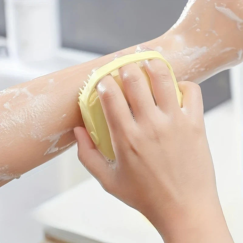 Soft Silicone Pet Bath Massage Brush Scrubber