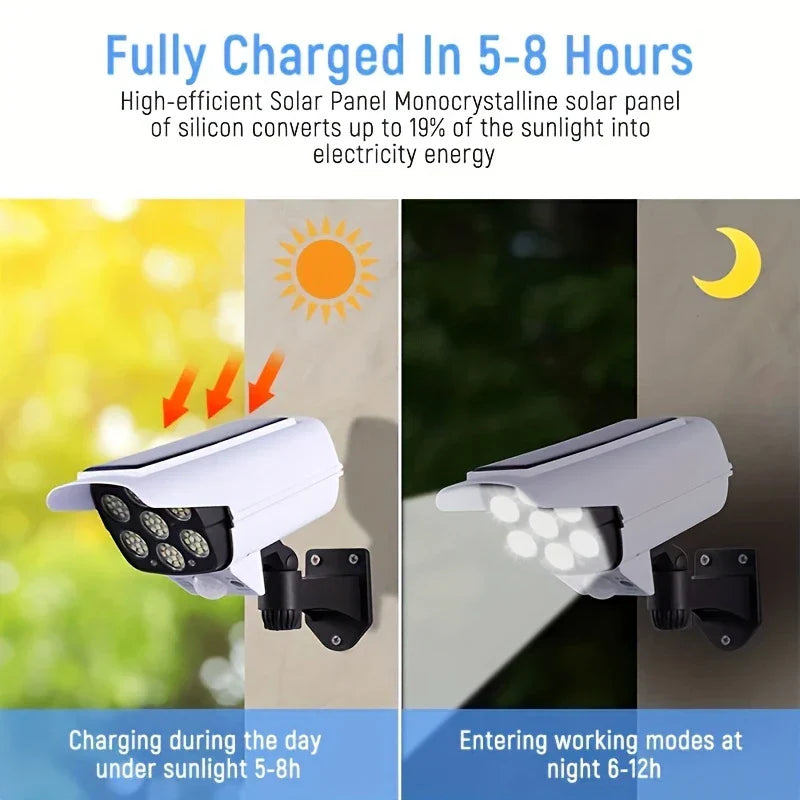 Solar Powered Dummy Security Camera Motion Light