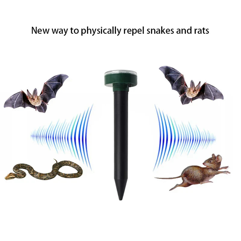 Solar Ultrasonic Mole Snake Repellent Spike