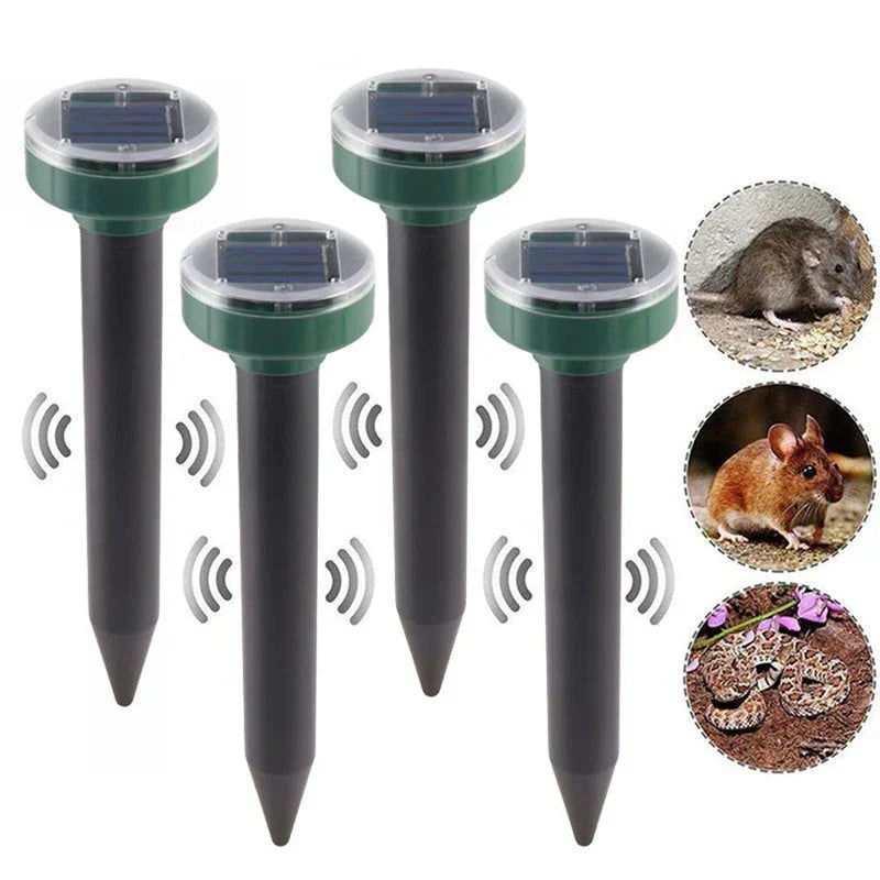 Solar Ultrasonic Mole Snake Repellent Spike